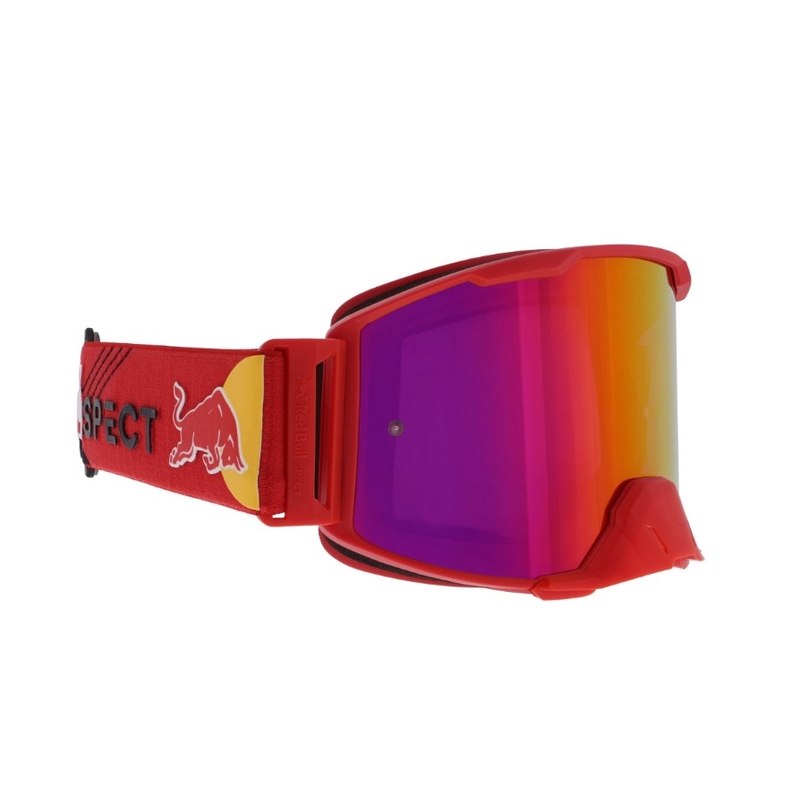 Gafas de motocross Red Bull Spect STRIVE S rojo con lentes de color púrpura