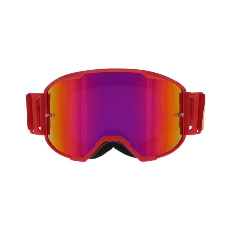 Gafas de motocross Red Bull Spect STRIVE S rojo con lentes de color púrpura