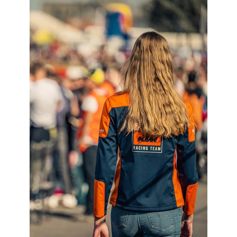 Chaqueta softshell KTM Replica Team azul-naranja de mujer