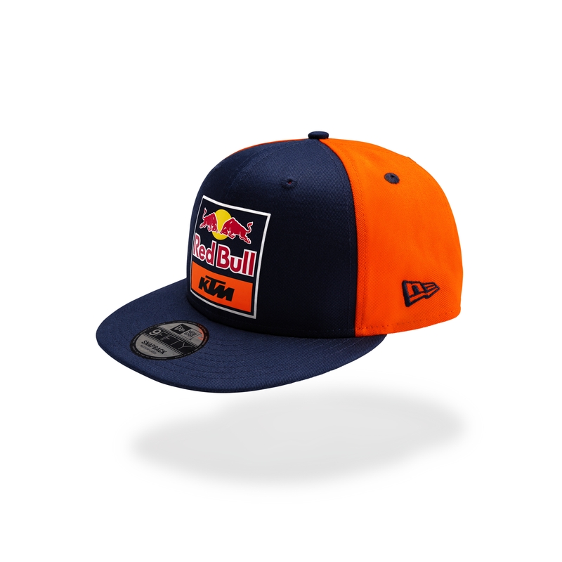 Gorra con visera recta KTM Replica azul-naranja
