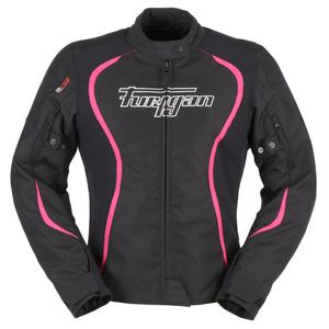 Chaqueta de moto para mujer Furygan Odessa Negra, Blanca y Rosa
