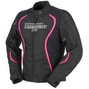 Chaqueta de moto para mujer Furygan Odessa Negra, Blanca y Rosa