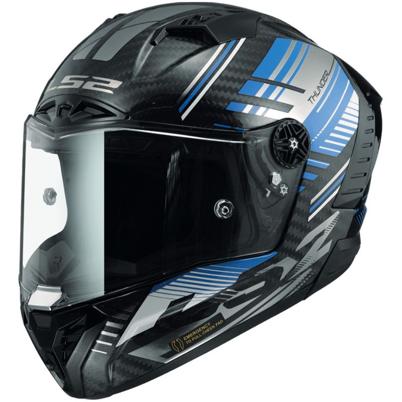 Casco integral de moto LS2 FF805 Thunder Carbon Volt Negro-Azul