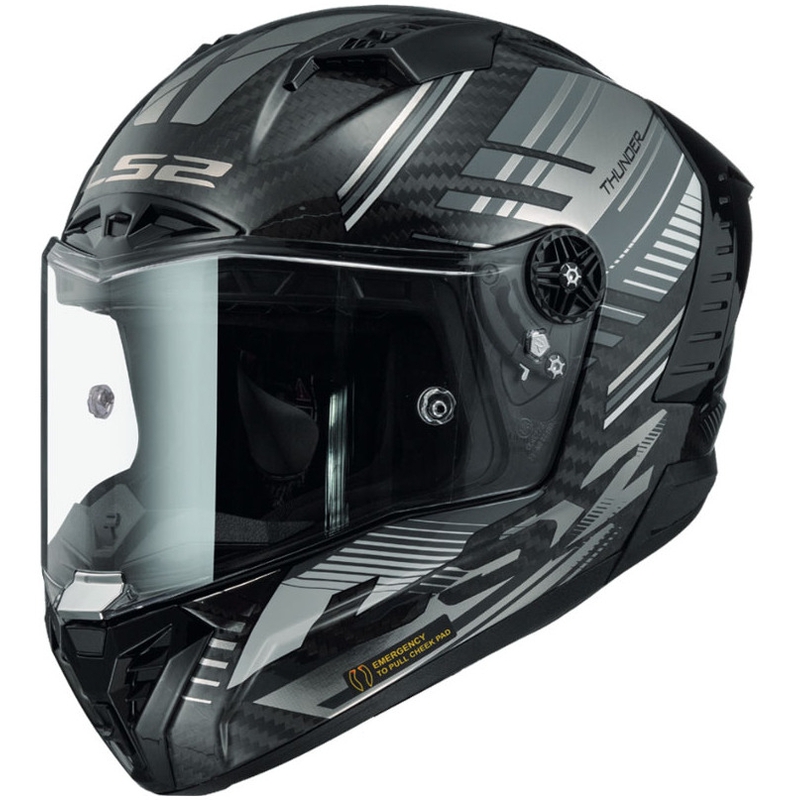 Casco integral de moto LS2 FF805 Thunder Carbon Volt Negro-Gris
