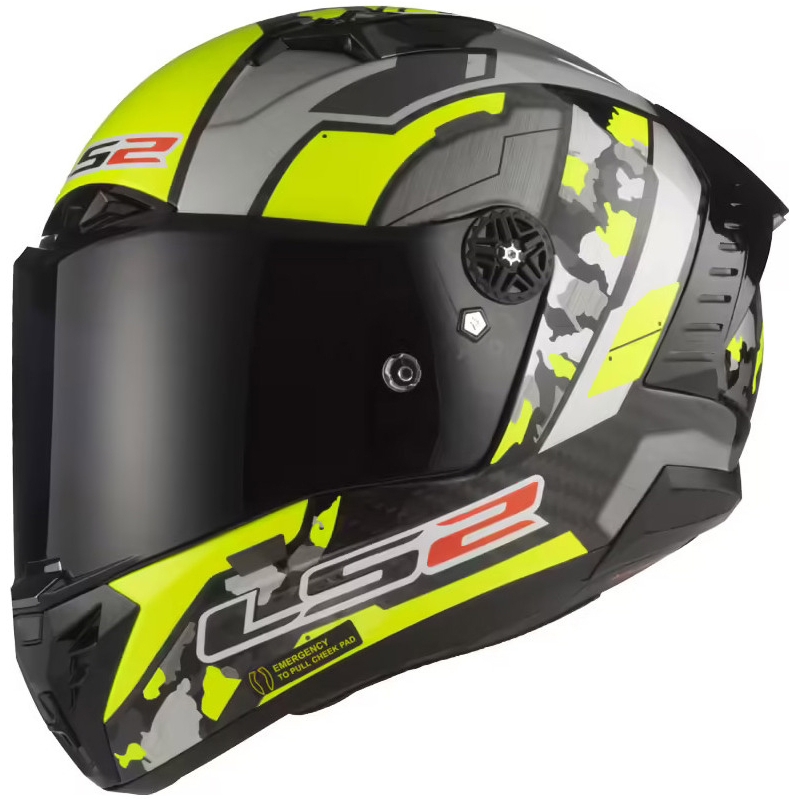 Casco integral de moto LS2 FF805 Thunder Carbon Space amarillo fluo-gris