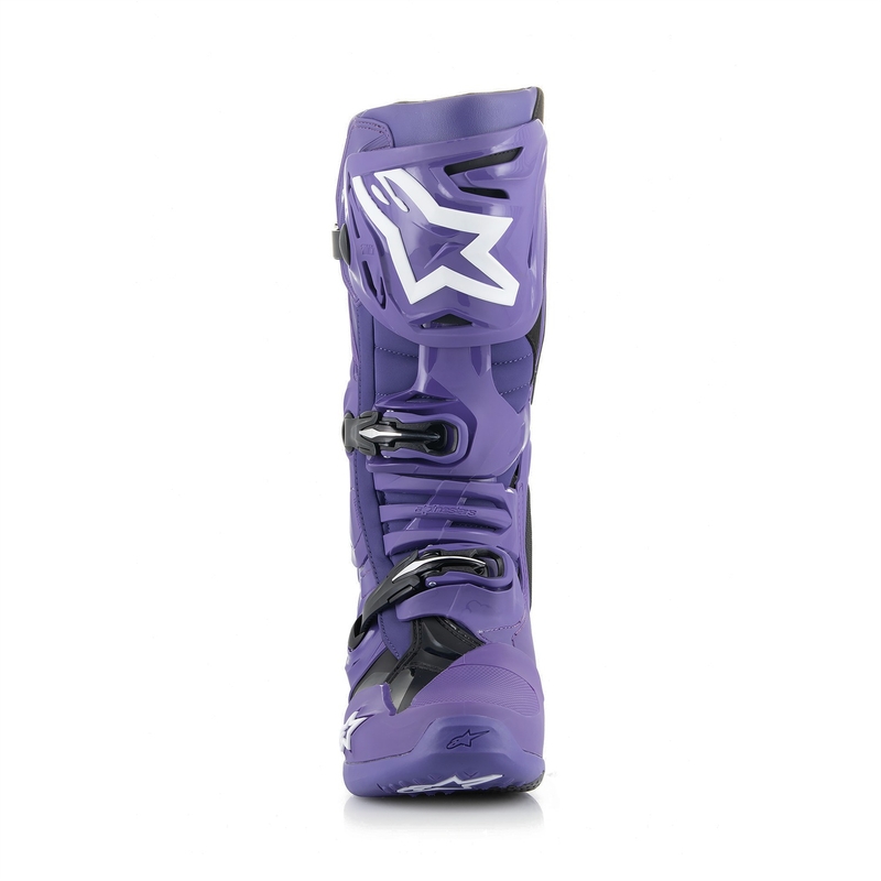 Botas de moto Alpinestars Tech 10 en morado, negro y blanco