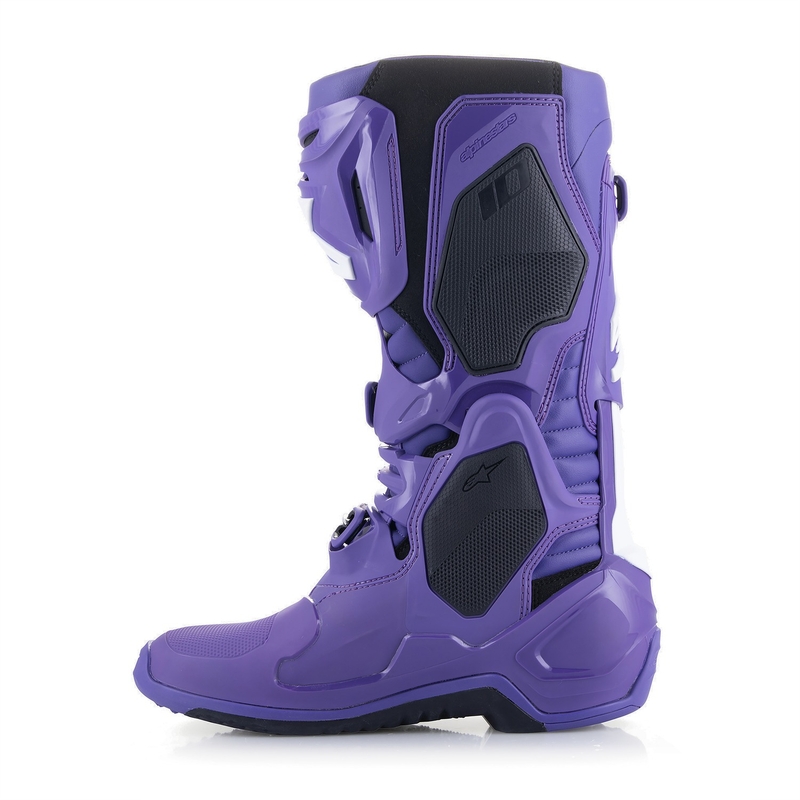 Botas de moto Alpinestars Tech 10 en morado, negro y blanco