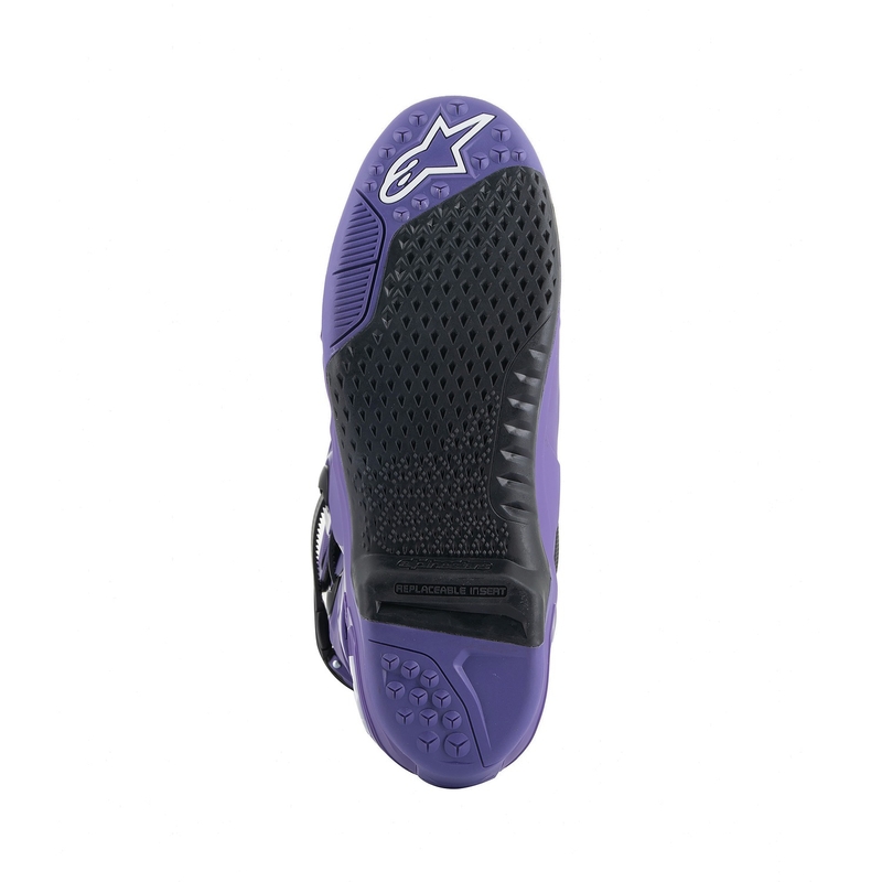 Botas de moto Alpinestars Tech 10 en morado, negro y blanco