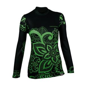 Camiseta térmica mujer nanosilver® Flower verde - manga larga