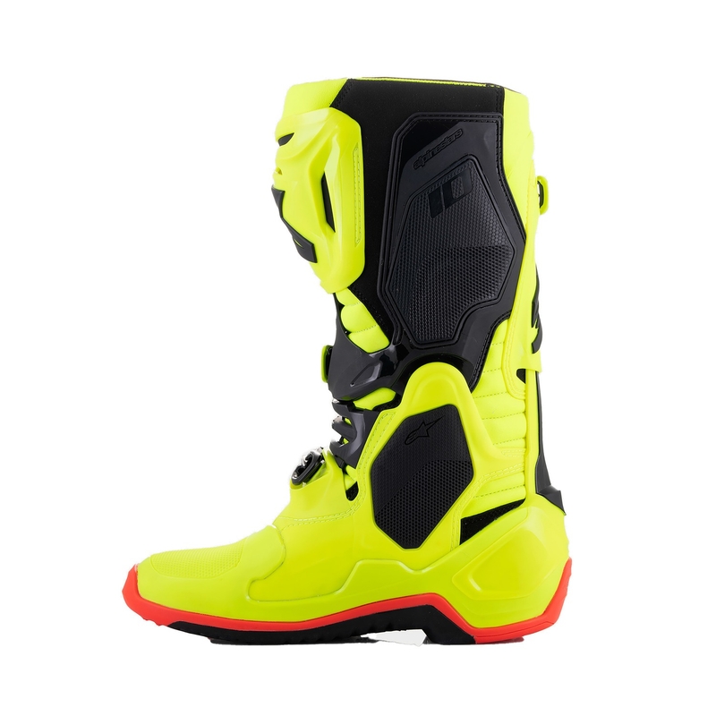 Botas de moto Alpinestars Tech 10 amarillo fluo-negro-rojo fluo