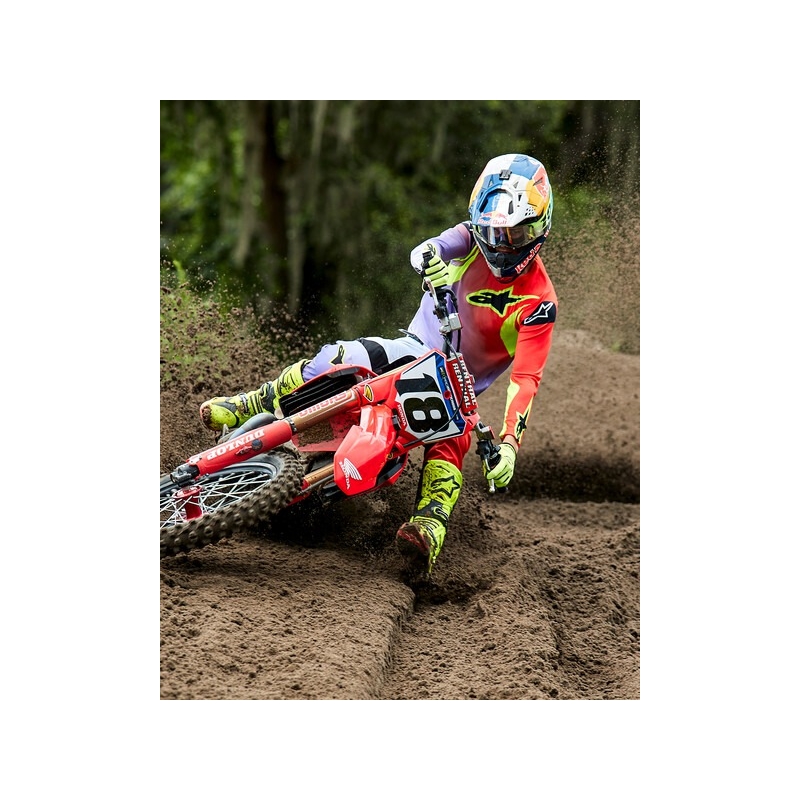 Botas de moto Alpinestars Tech 10 amarillo fluo-negro-rojo fluo