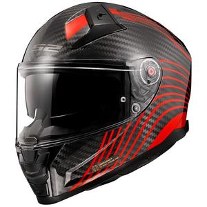 Casco Integral de Moto LS2 FF811 Vector II Carbon Flux Negro-Rojo