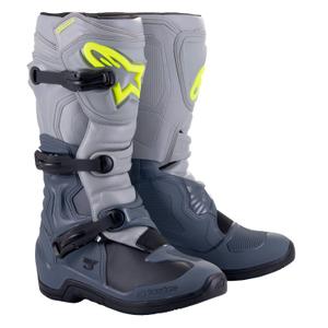 Botas de moto Alpinestars Tech 3 gris claro-negro-amarillo fluo