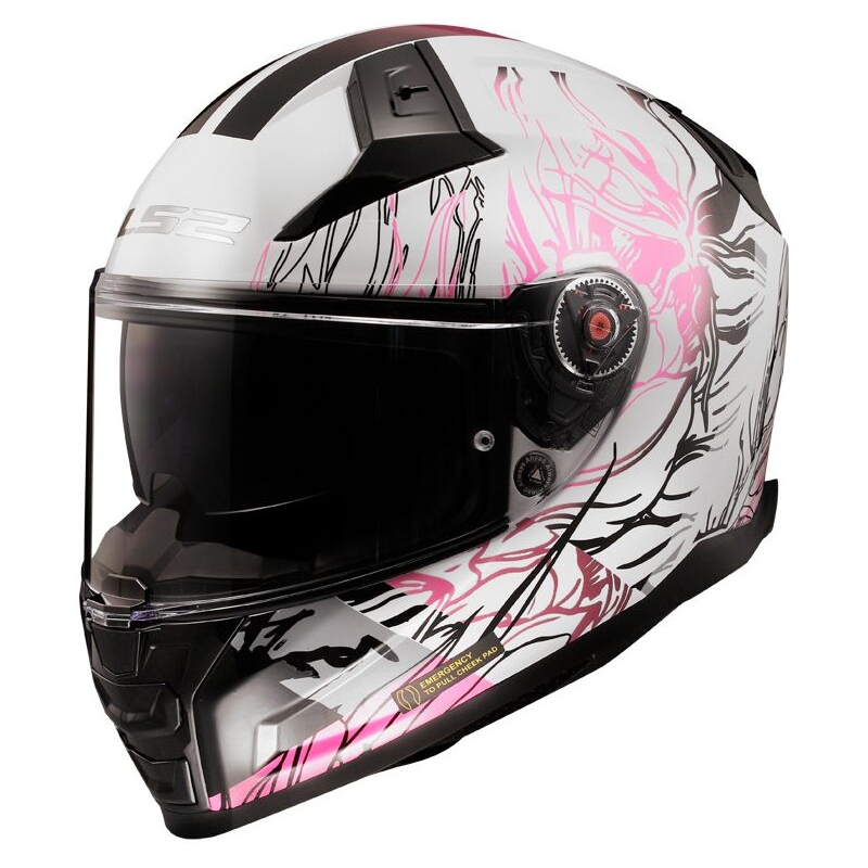 Integrální přilba na motorku LS2 FF811 Vector II Darflo bílo-růžová lesklá