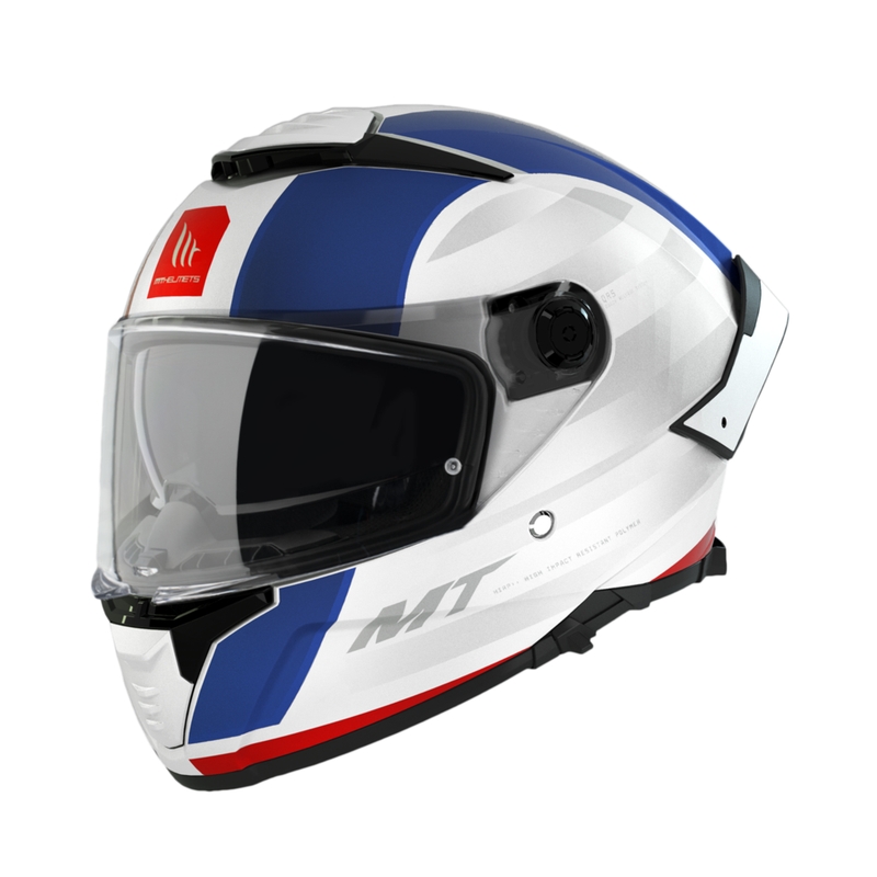 Casco integral de moto MT THUNDER 4 SV TREADS C7 blanco-azul