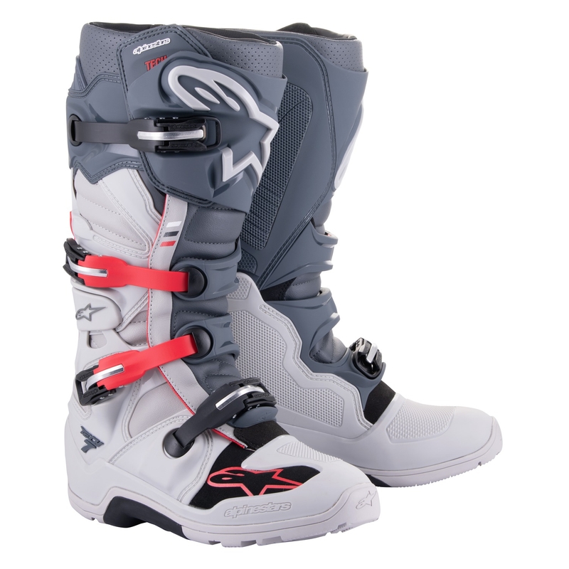 Botas de moto Alpinestars Tech 7 Enduro 2024 gris-fluo-negro