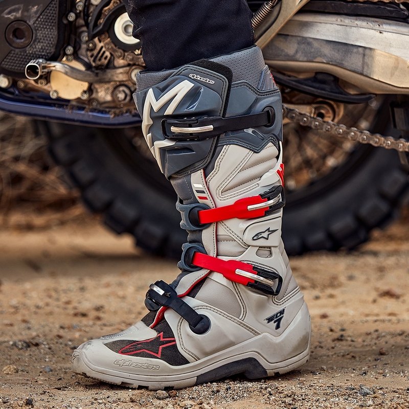 Botas de moto Alpinestars Tech 7 Enduro 2024 gris-fluo-negro