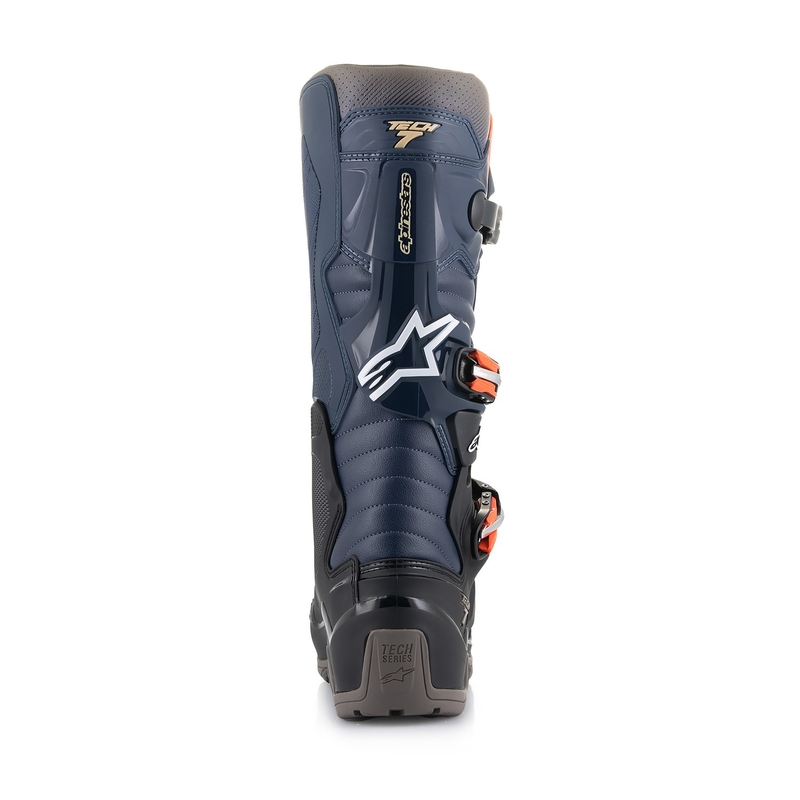 Botas de moto Alpinestars Tech 7 Enduro Drystar 2024 Azul-Gris-Naranja-Negro