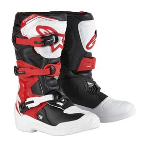 Botas de moto Alpinestars Tech 3S Youth 2024 Blanco-Negro-Rojo para niños