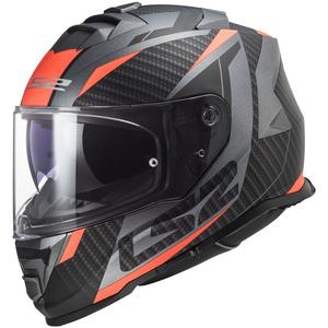 Casco integral de moto LS2 FF800 Storm II Racer titanio-naranja
