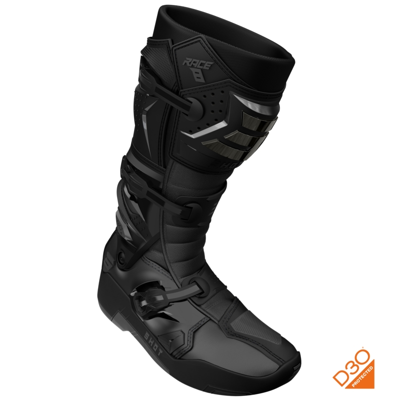Botas de moto Shot Race 8 Cromadas Negras