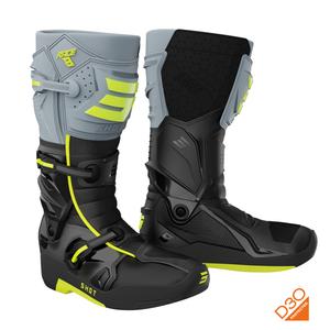 Botas de moto Shot Race 8 negro-gris-amarillo fluo