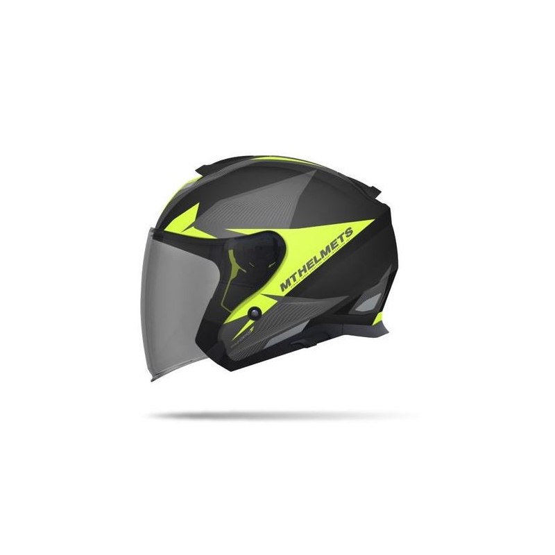 Přilba na motorku otevřená MT Thunder SV Jet Wing černá matná-fluo žlutá výprodej
