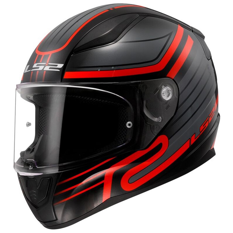 Casco integral de moto LS2 FF353 RAPID II Circuit negro-rojo brillante