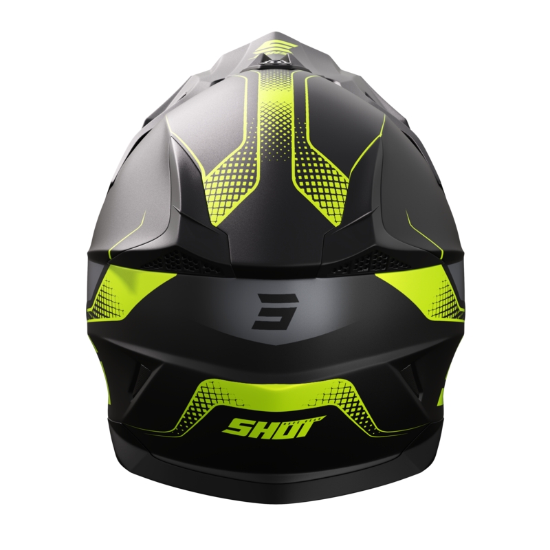 Casco de motocross para moto Shot Pulse Edge negro-amarillo fluo mate liquidación