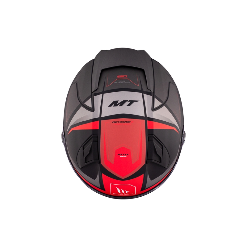MT REVENGE 2 S HATAX B5 casco integral de moto negro-gris-rojo