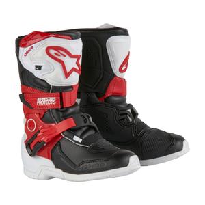 Botas de moto Alpinestars Tech 3S Kids 2024 negras, blancas y rojas para niños
