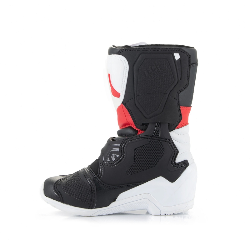 Botas de moto para niños Alpinestars Tech 3S en negro, blanco y rojo