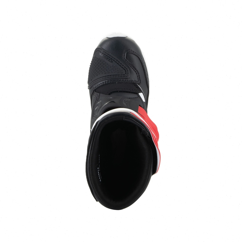 Botas de moto para niños Alpinestars Tech 3S en negro, blanco y rojo