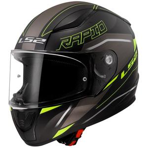 Casco integral de moto LS2 FF353 RAPID II Rokku negro-amarillo fluo
