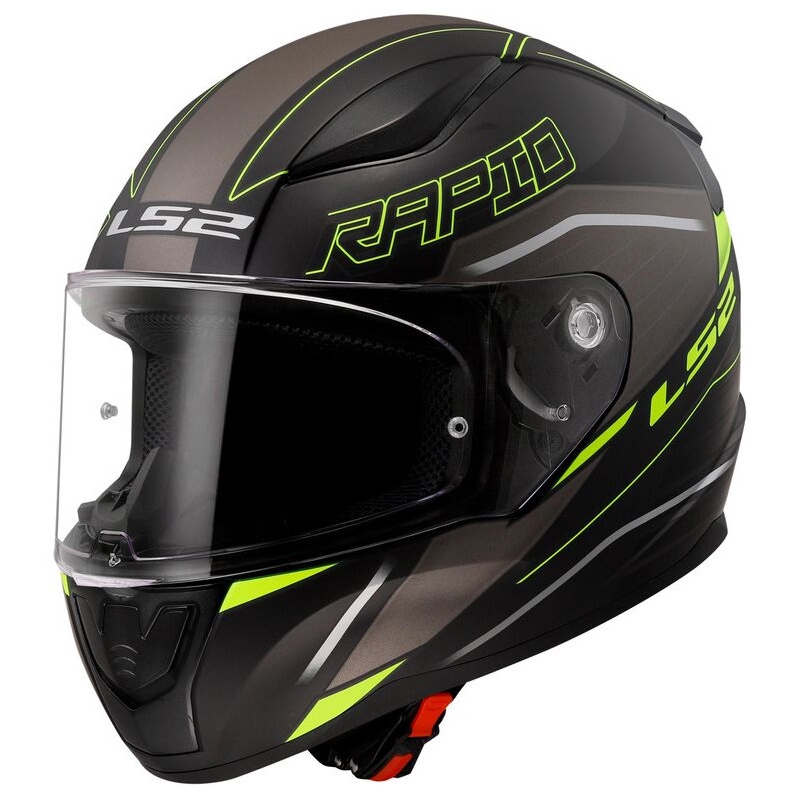Casco integral de moto LS2 FF353 RAPID II Rokku negro-amarillo fluo