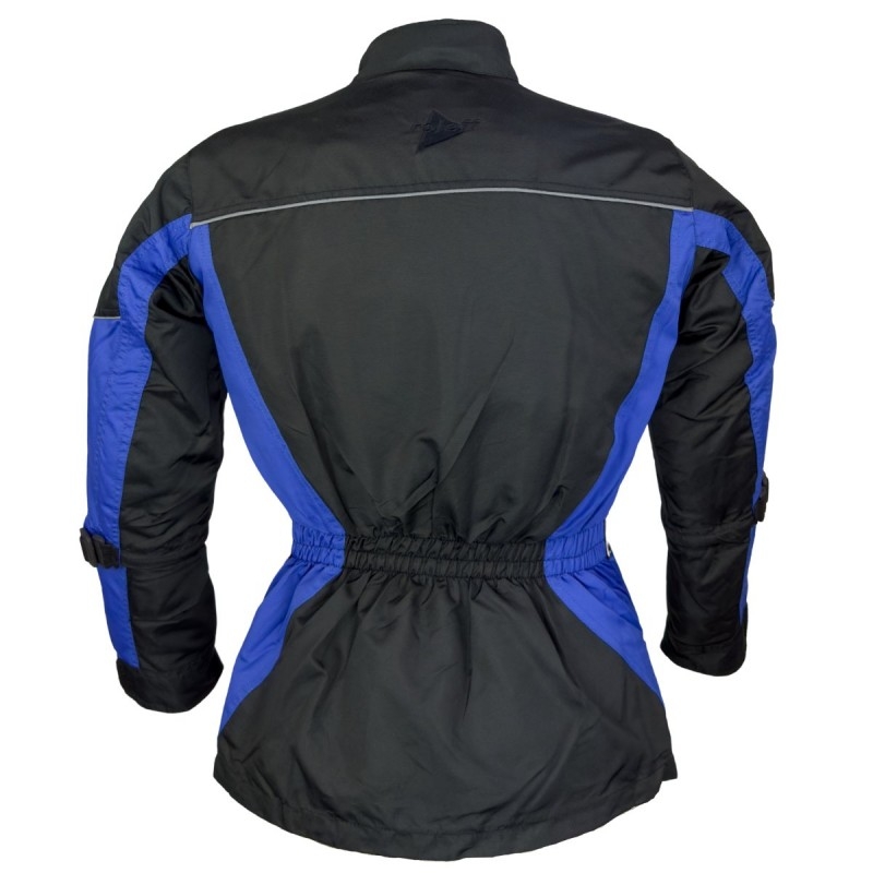 Chaqueta de moto para niño Roleff Taslan negro y azul