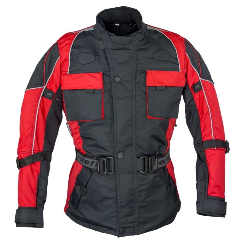 Chaqueta de moto infantil Roleff Taslan negra-roja