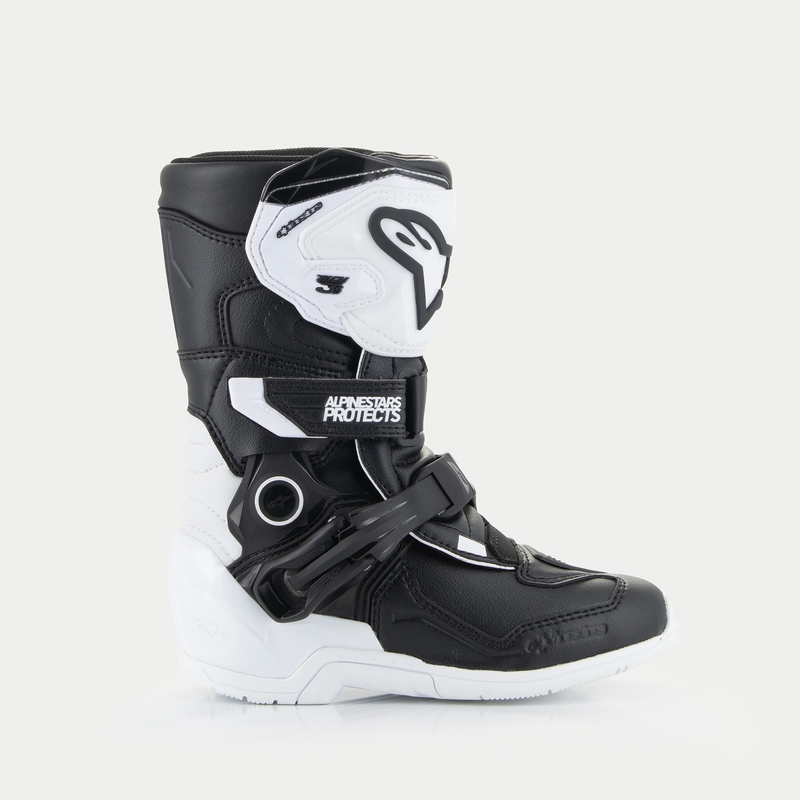 Botas de moto para niños Alpinestars Tech 3S blanco-negro