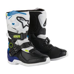Botas de moto Alpinestars Tech 3S Kids 2024 Blanco-Negro-Azul para niños