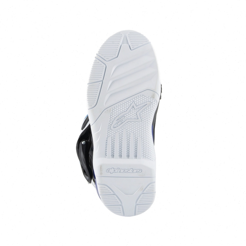 Botas de moto para niños Alpinestars Tech 3S en blanco, negro y azul