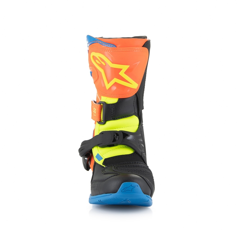 Botas de moto Alpinestars Tech 3S Kids Naranja Fluo-Azul-Amarillo Fluo-Negro para niños