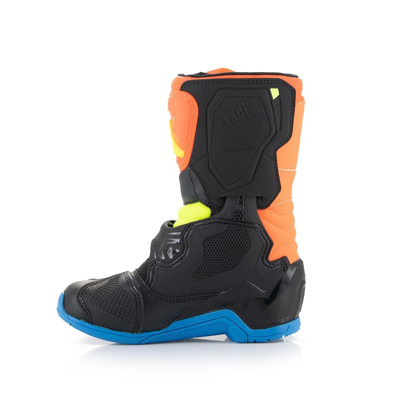 Botas de moto Alpinestars Tech 3S Kids Naranja Fluo-Azul-Amarillo Fluo-Negro para niños