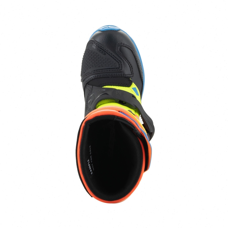Botas de moto Alpinestars Tech 3S Kids Naranja Fluo-Azul-Amarillo Fluo-Negro para niños