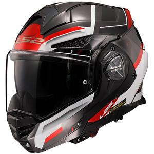 Casco de moto modular LS2 FF901 Advant X Spectrum negro-blanco-rojo