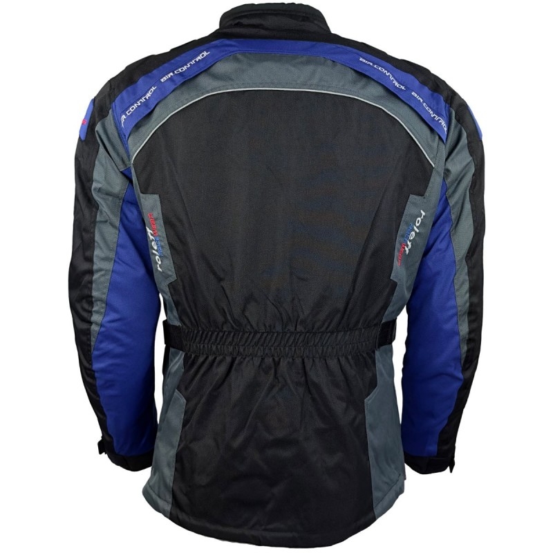 Chaqueta de moto Roleff Liverpool negra y azul