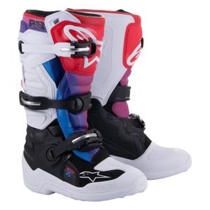 Botas motocross Alpinestars Tech 7 S 2024 niño blanco-negro-rojo-azul-morado