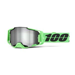 Gafas de motocross 100% ARMEGA ANZA 2 verde (plexi plateado espejado)