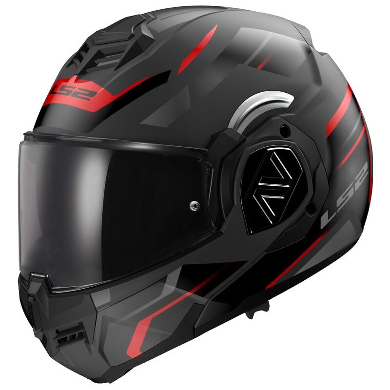 Casco de moto modular LS2 FF906 Advant Kuka negro-rojo mate