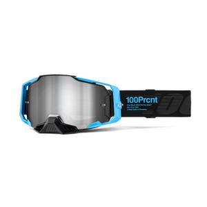 Gafas de motocross 100% ARMEGA Barely 2 azul-negro (plexi plateado espejado)