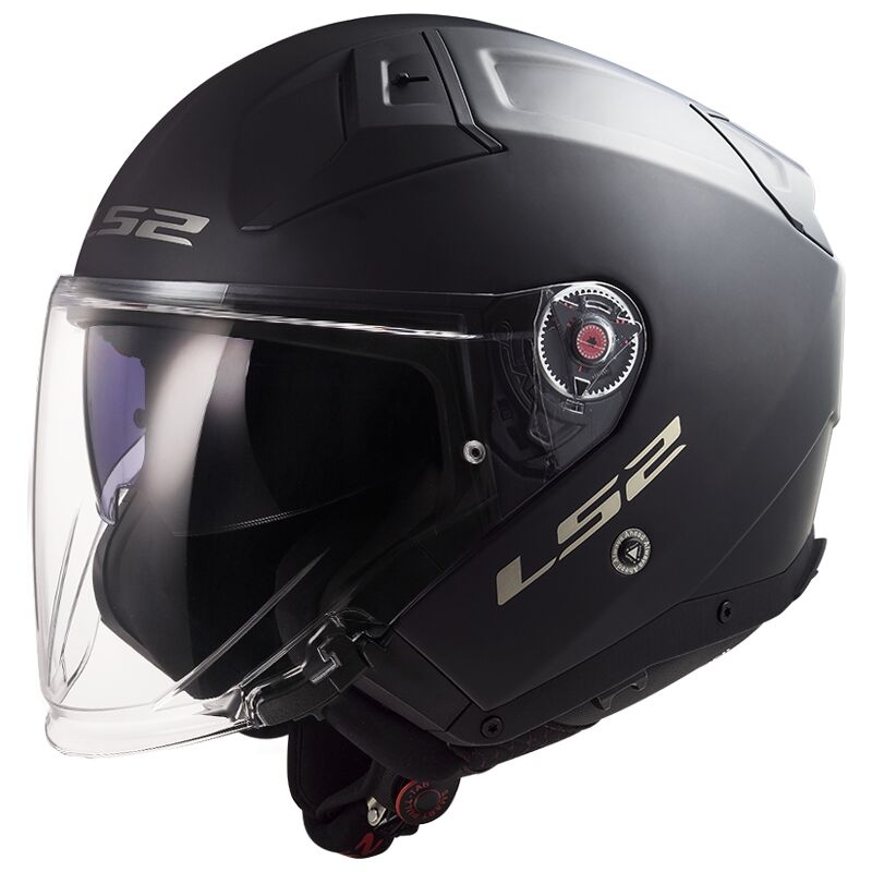 Casco Moto Open LS2 OF603 Infinity II Negro Sólido Mate